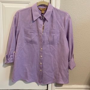 NWT Investments Gold Label Lavender Pocket Button Down